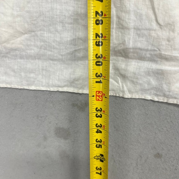 Burma Bibas Mens White 100% Natural Linen Button Down Shirt L Long Sleeve Pocket - Picture 7 of 8